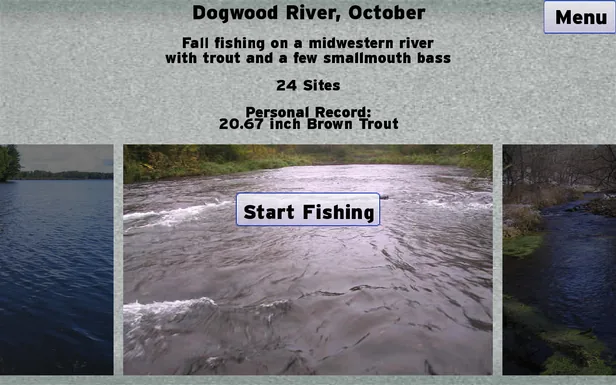 Menu Dogwood River, October com 24 Sites e recorde pessoal de 20,67 polegadas numa truta-marisca